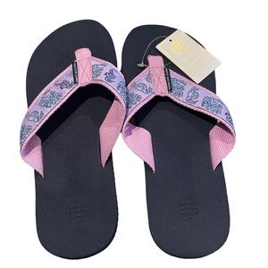 Coral Reef Seahorse Simply Southern Thong Flip Flops Size Medium 6.5/7.5
